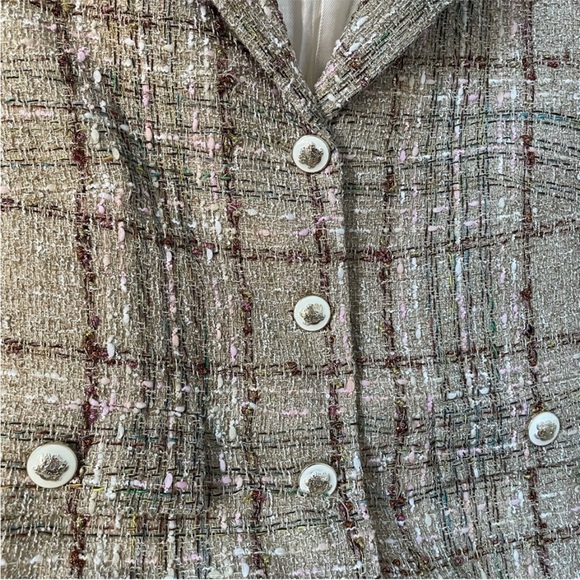 BLOGGERS FAV ZARA Cropped Textured Plaid Blazer size M - Picture 11 of 14